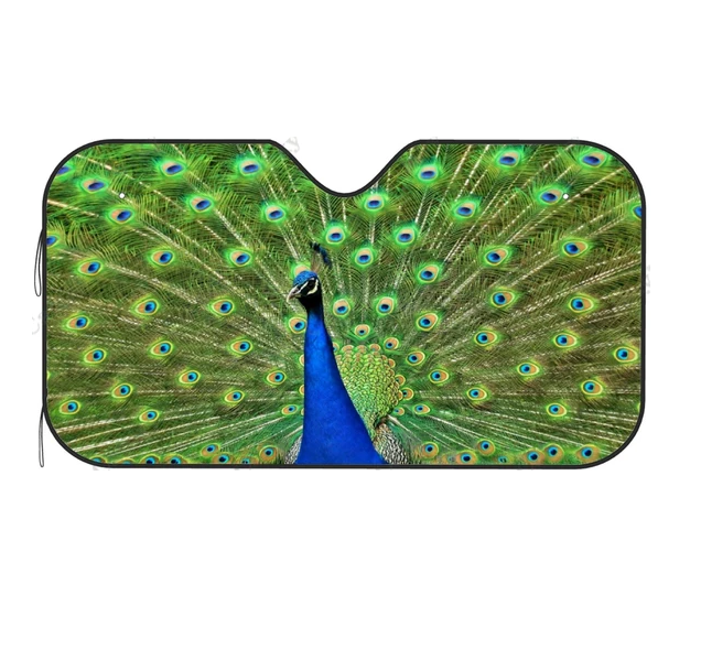 Peacock Print Car Windshield Sun Shade