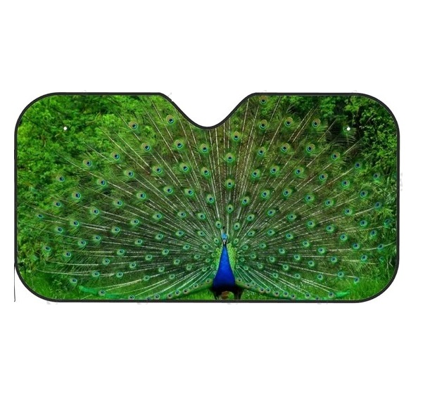 Peacock Print Car Windshield Sun Shade