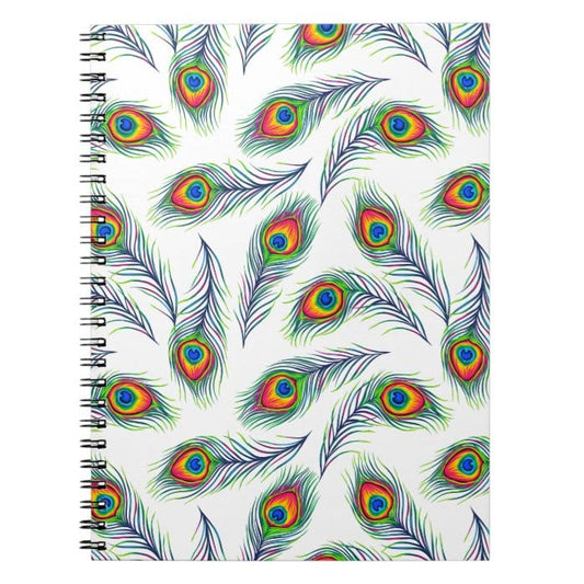 Peacock Print Spiral Notebook