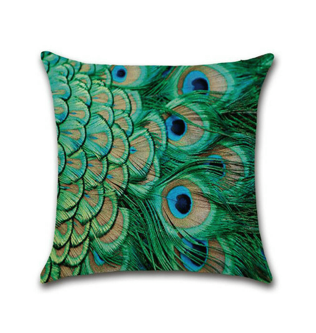 Peacock Print Throw Pillowcase Covers (2 Pack)