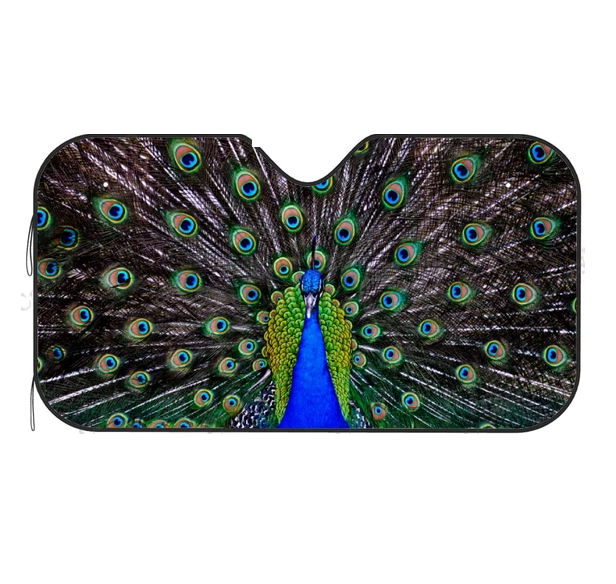 Peacock Print Car Windshield Sun Shade