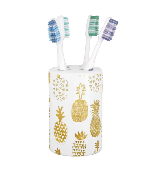 Pineapple Print Toothbrush Holder