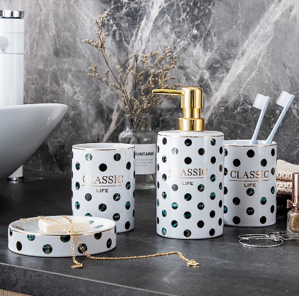 Polka Dot Print Soap Dispenser