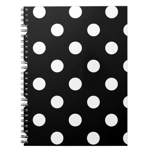 Polka Dot Print Spiral Notebook