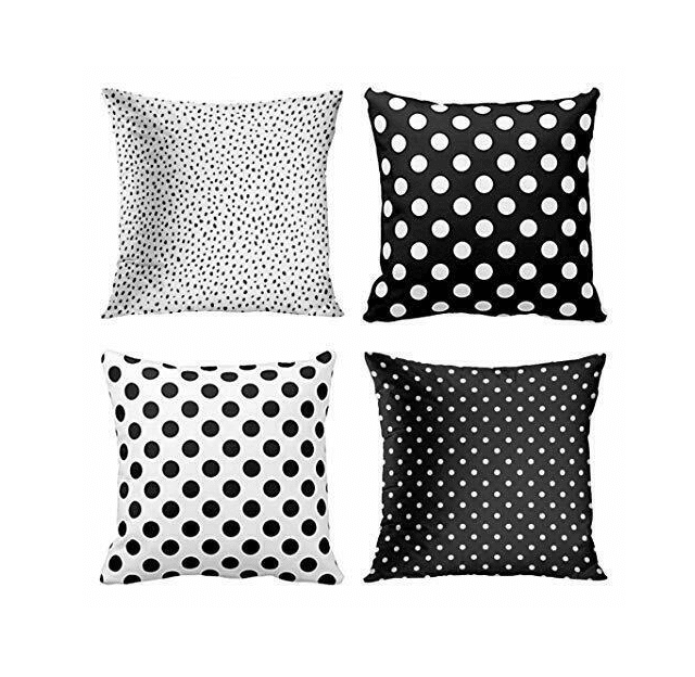 Polka Dotted Print Throw Pillowcase (4 Pack)