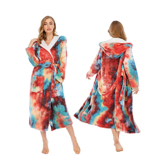 Tie Dye Print Bathrobe