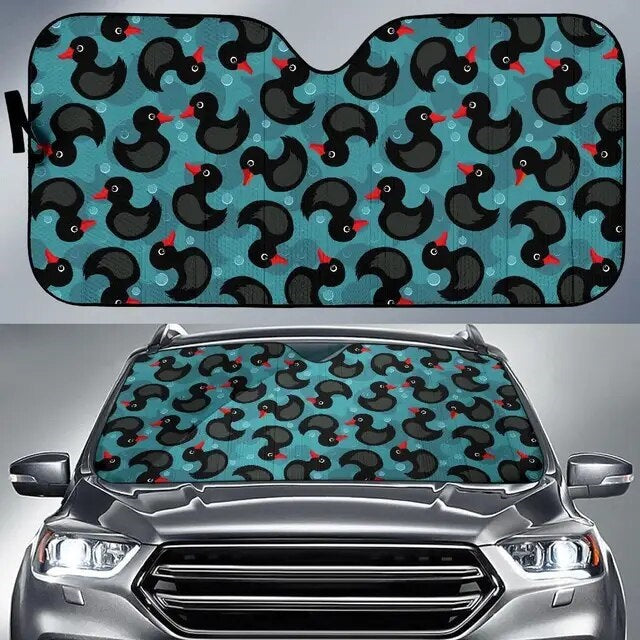 Rubber Duck Print Car Windshield Sun Shade