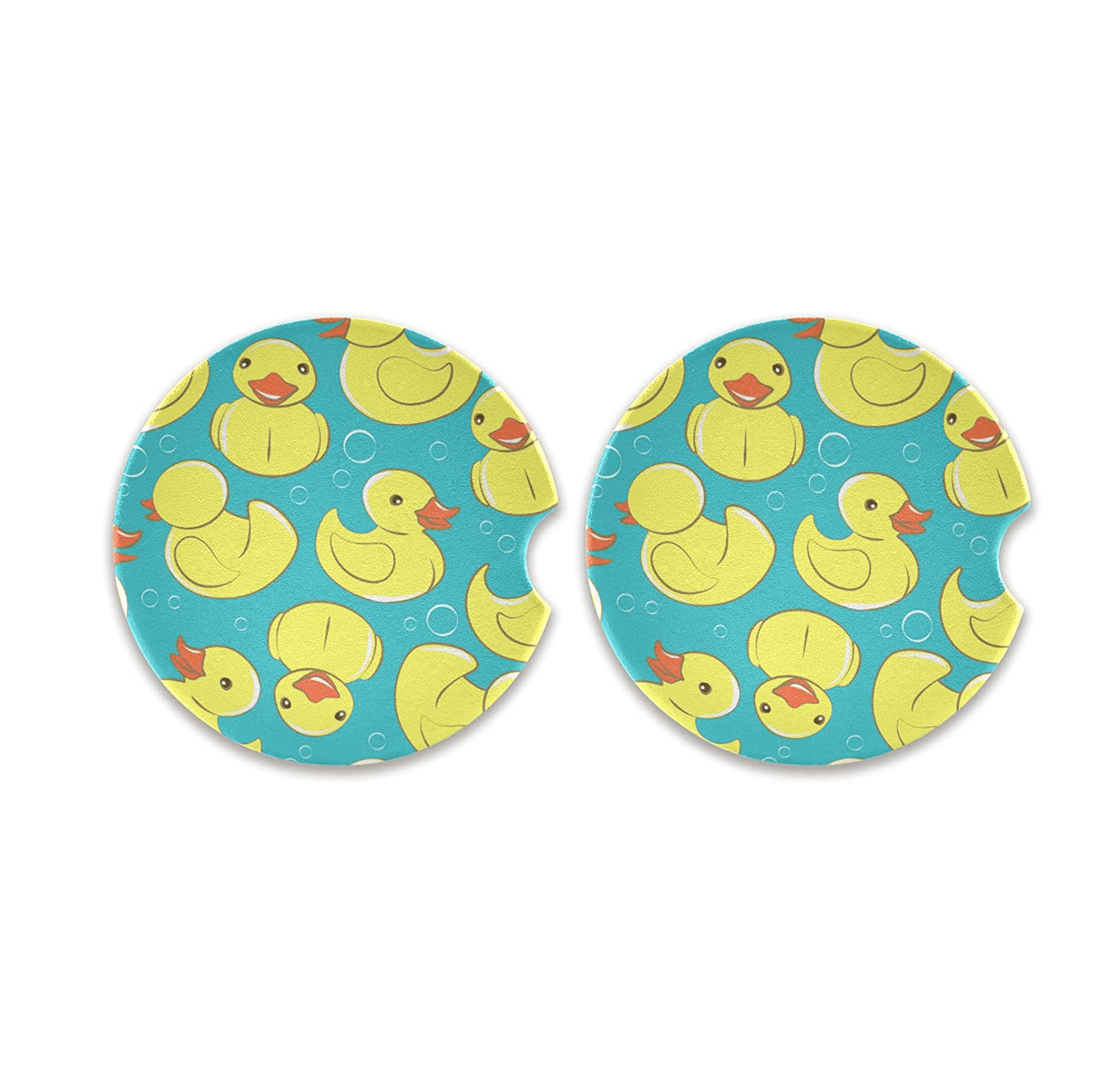 Rubber Duck Print Car Coasters (2 Pack)