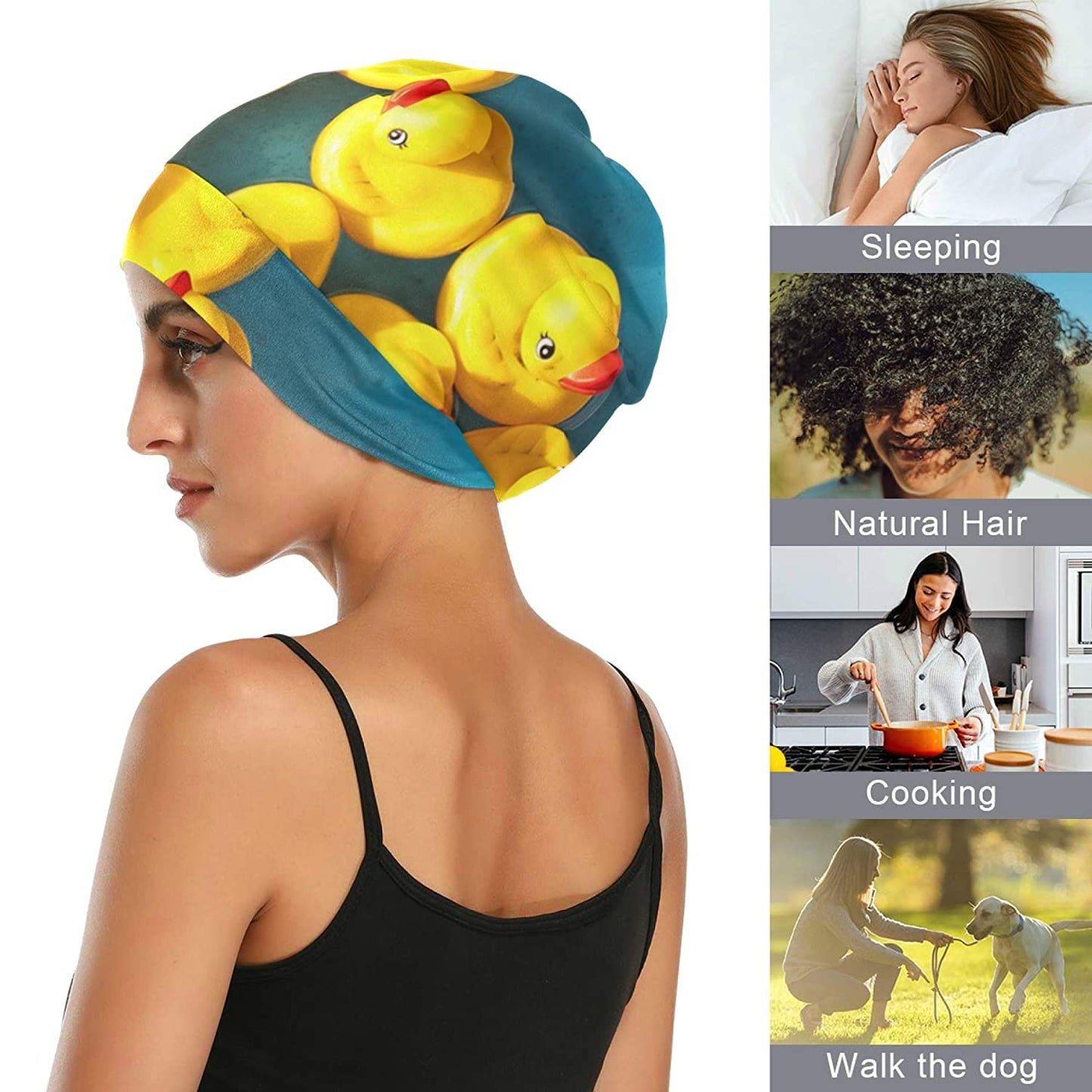 Rubber Duck Print Sleeping Caps