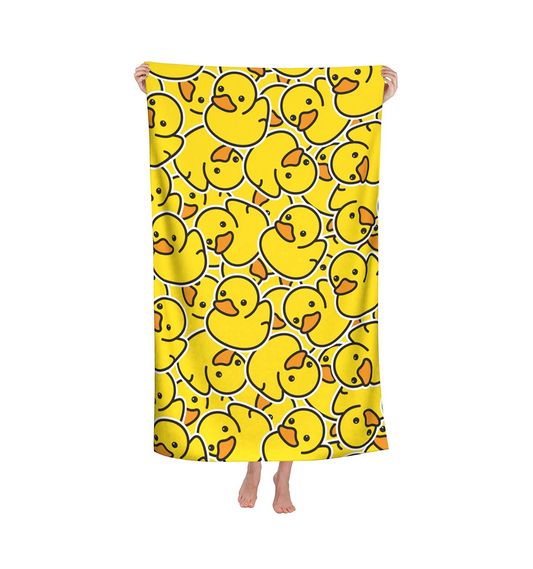 Rubber Duck Print Bath Towels