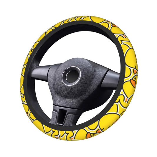 Rubber Duck Print Car Steering Wheel Cover 14-15in