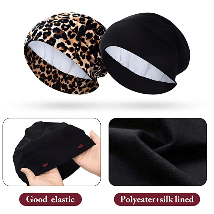 Leopard Print Sleeping Caps (2 Pack)