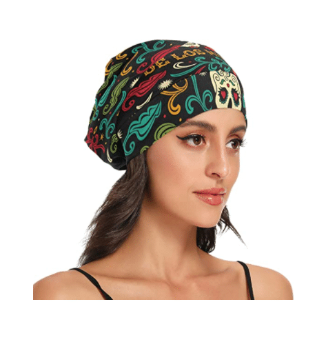 Sugar Skull Print Sleeping Caps