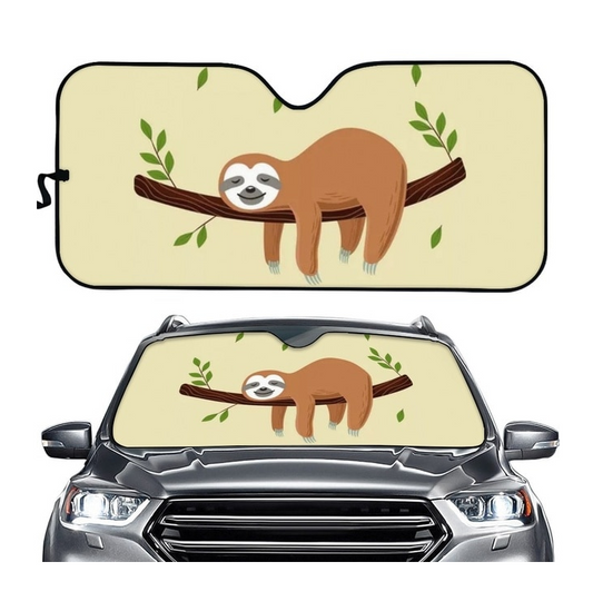 Sloth Print Car Windshield Sun Shade