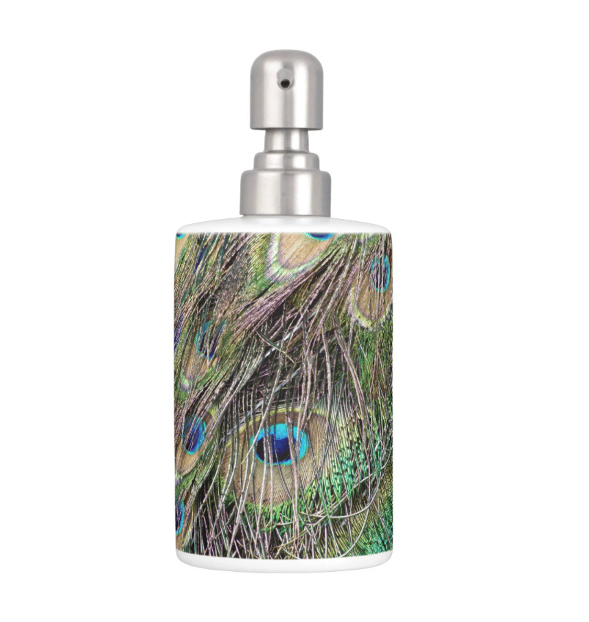 Peacock Print Soap Dispenser