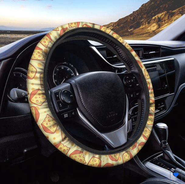 Cheese Print Car Steering Wheel Cover 14-15in