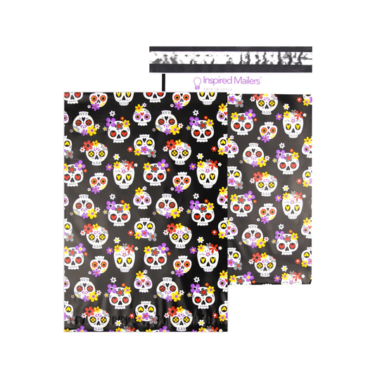 Sugar Skull Print Bubble Mailers (20 Pack)