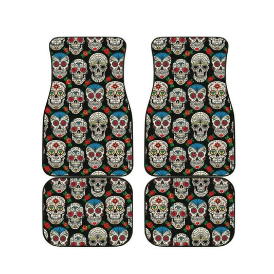 Sugar Skull Print Car Floor Mats (4 Pack)