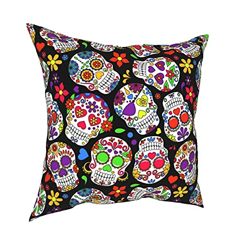 Sugar Skull Print Throw Pillowcase Covers (2 Pack)