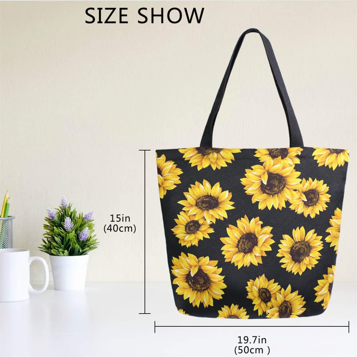 Sunflower Print Tote Bag