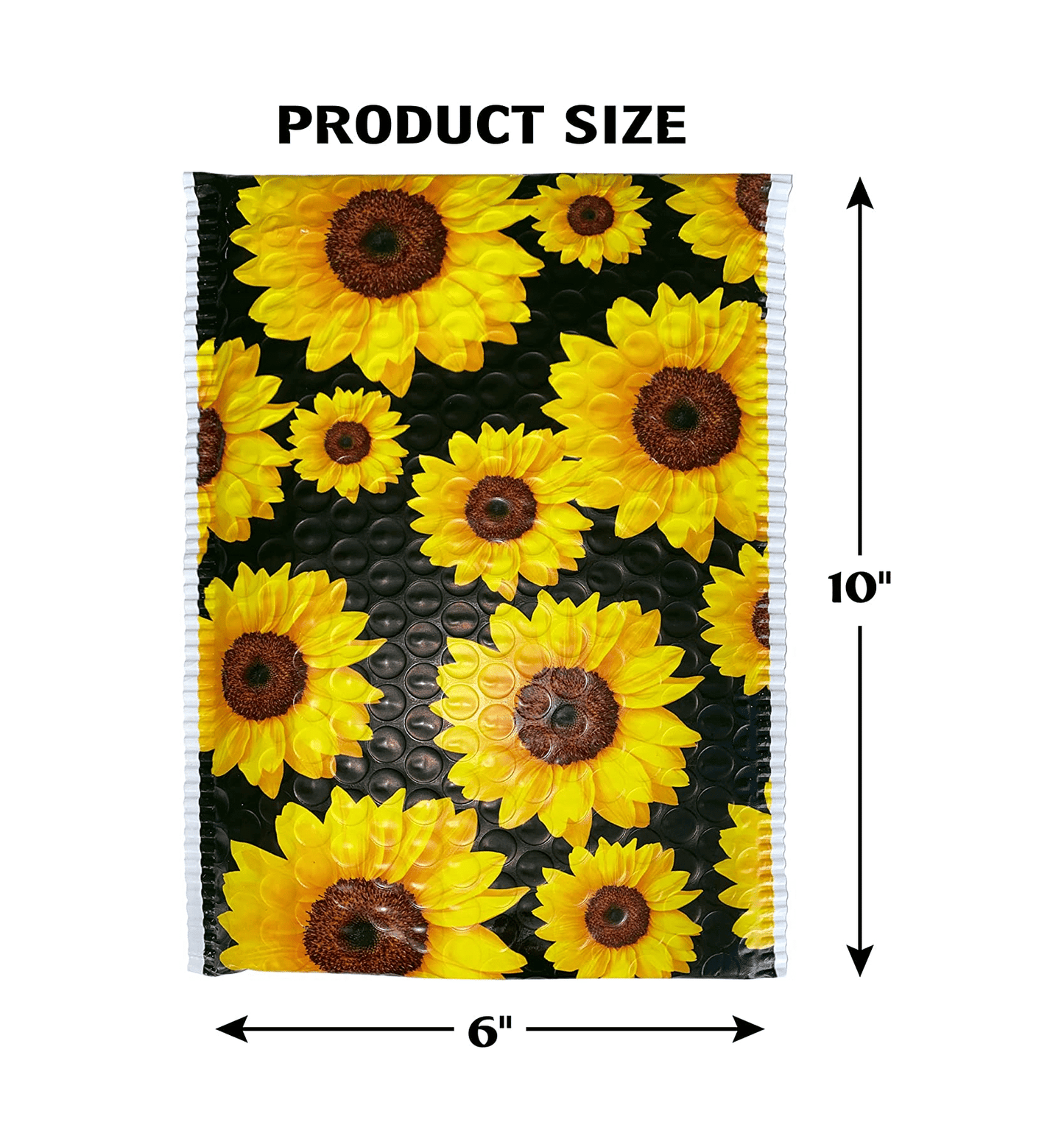 Sunflower Print Bubble Mailers (6x9" in, 50 ct)