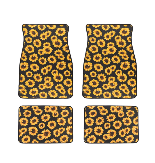 Sunflower Print Car Floor Mats (4 Pack)