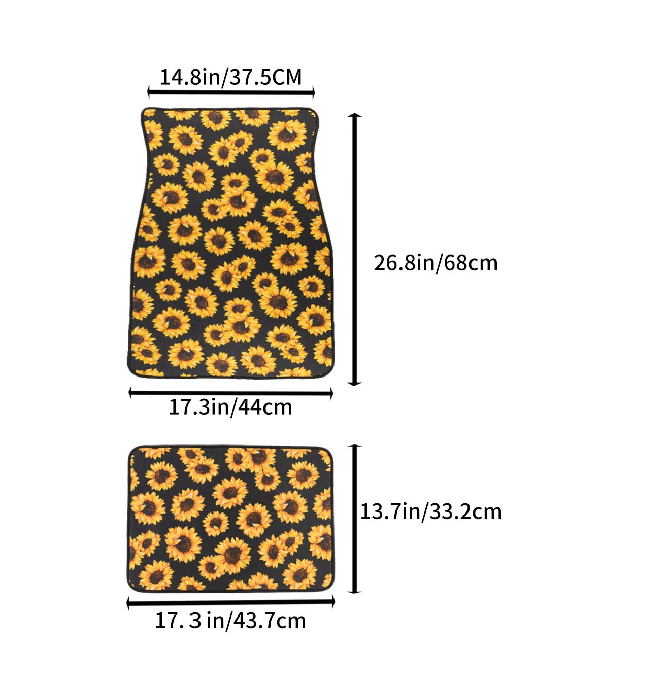 Sunflower Print Car Floor Mats (4 Pack)