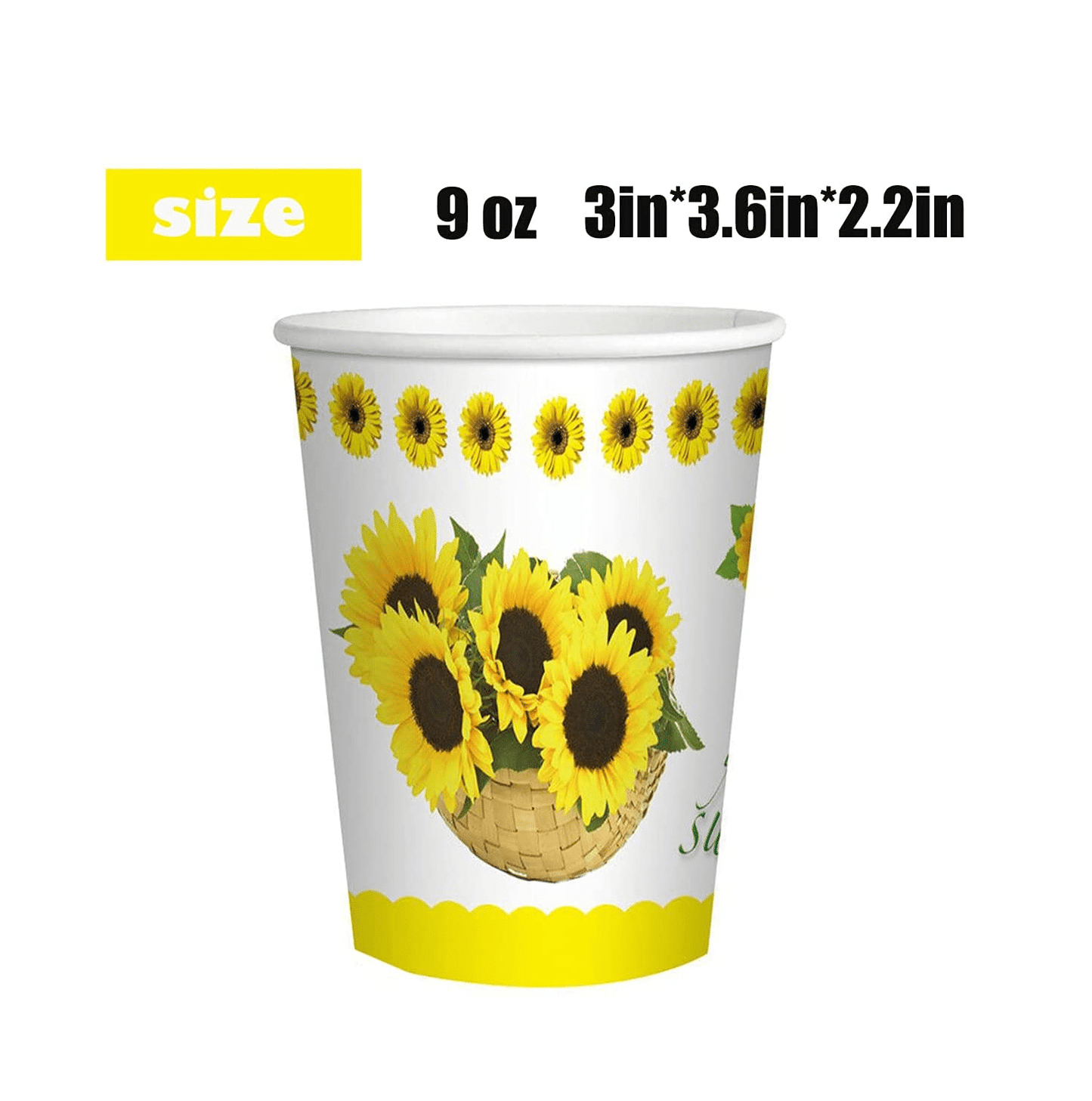 Sunflower Print Party Cups (9 oz - 40 ct)