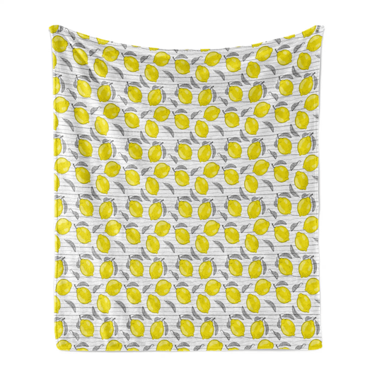 Lemon Print Throw Blanket