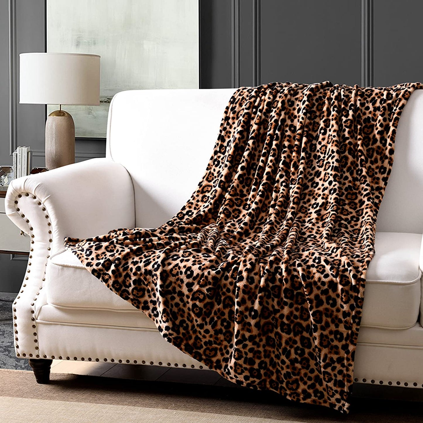 Leopard Print Throw Blanket (50" x 60")