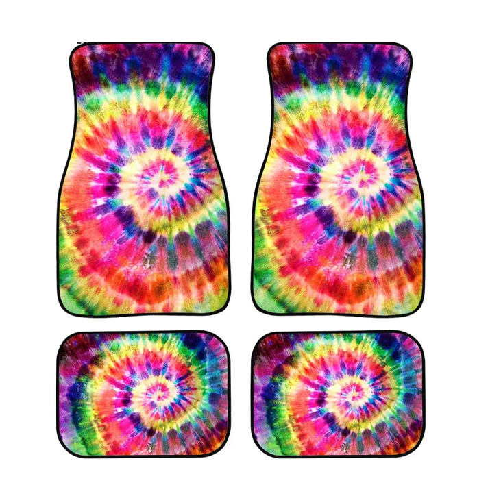 Tie Dye Car Floor Mats (4 Pack)