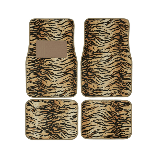 Tiger Print Car Floor Mats (4 Pack)