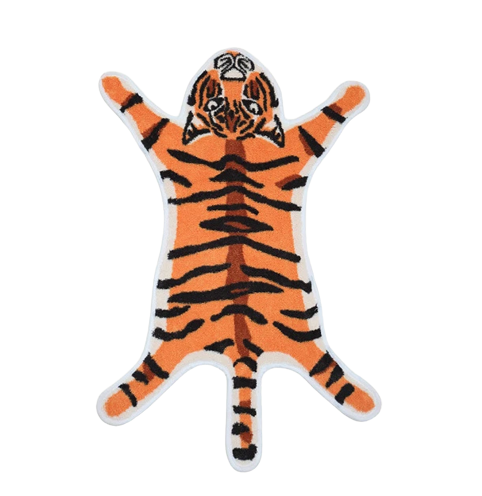 Tiger Print Bathroom Floor Mat (32x22" in)