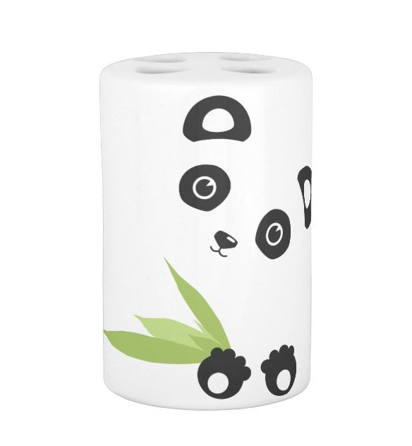 Panda Print Toothbrush Holder