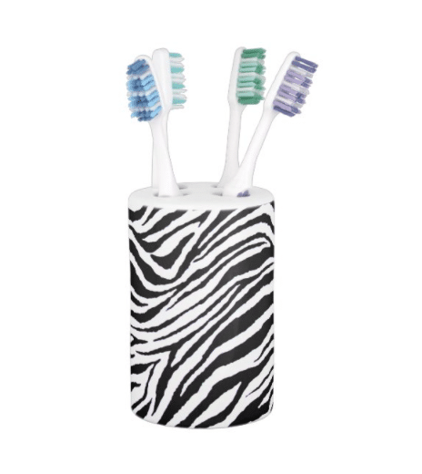 Zebra Print Toothbrush Holder