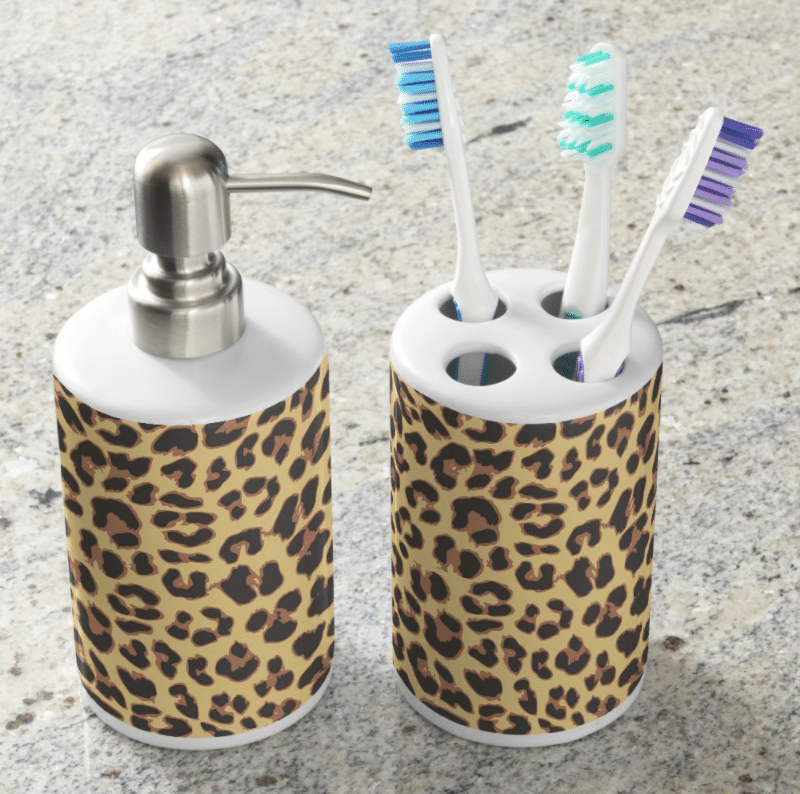 Leopard Print Toothbrush Holder