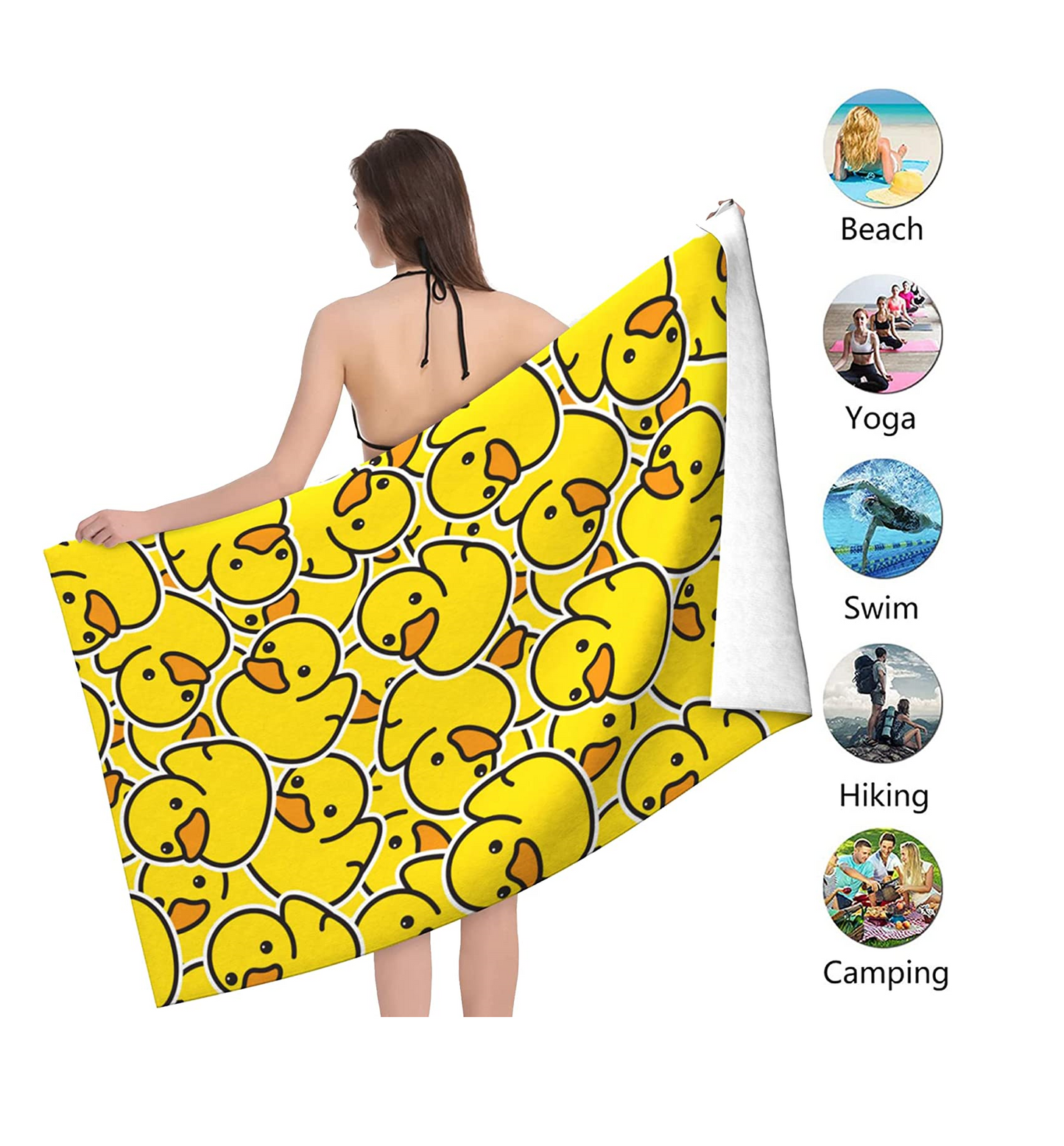 Rubber Duck Print Bath Towels