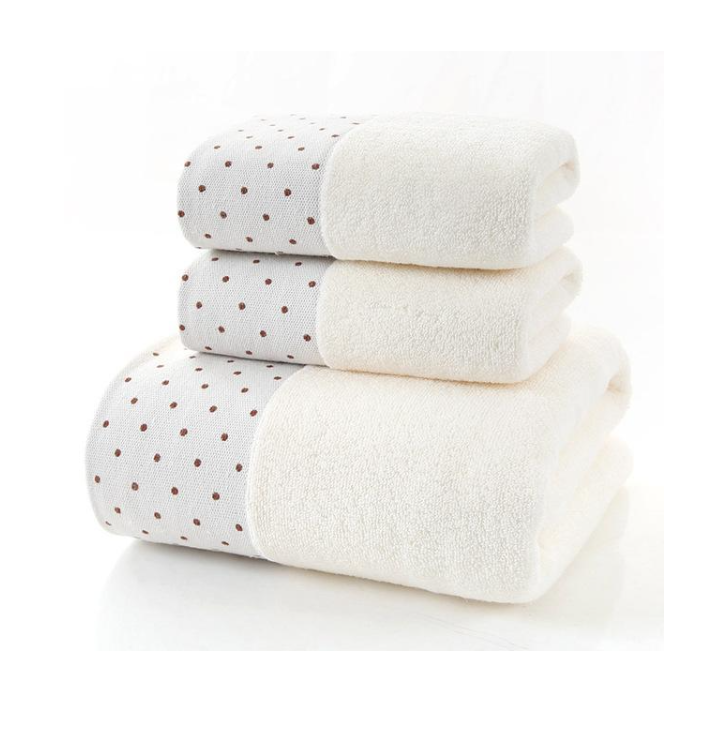 Polka Dot Print Bath Towels (3 ct)