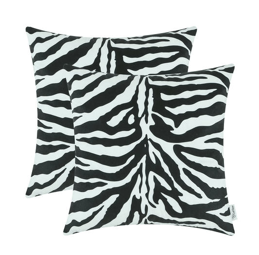 Zebra Print Throw Pillowcase Covers (2 Pack)