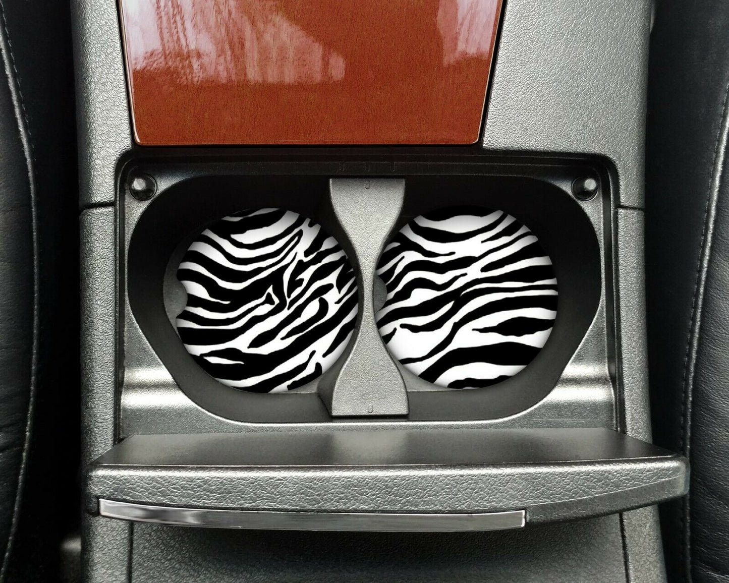 Zebra Print Car Coasters (2 Pack)