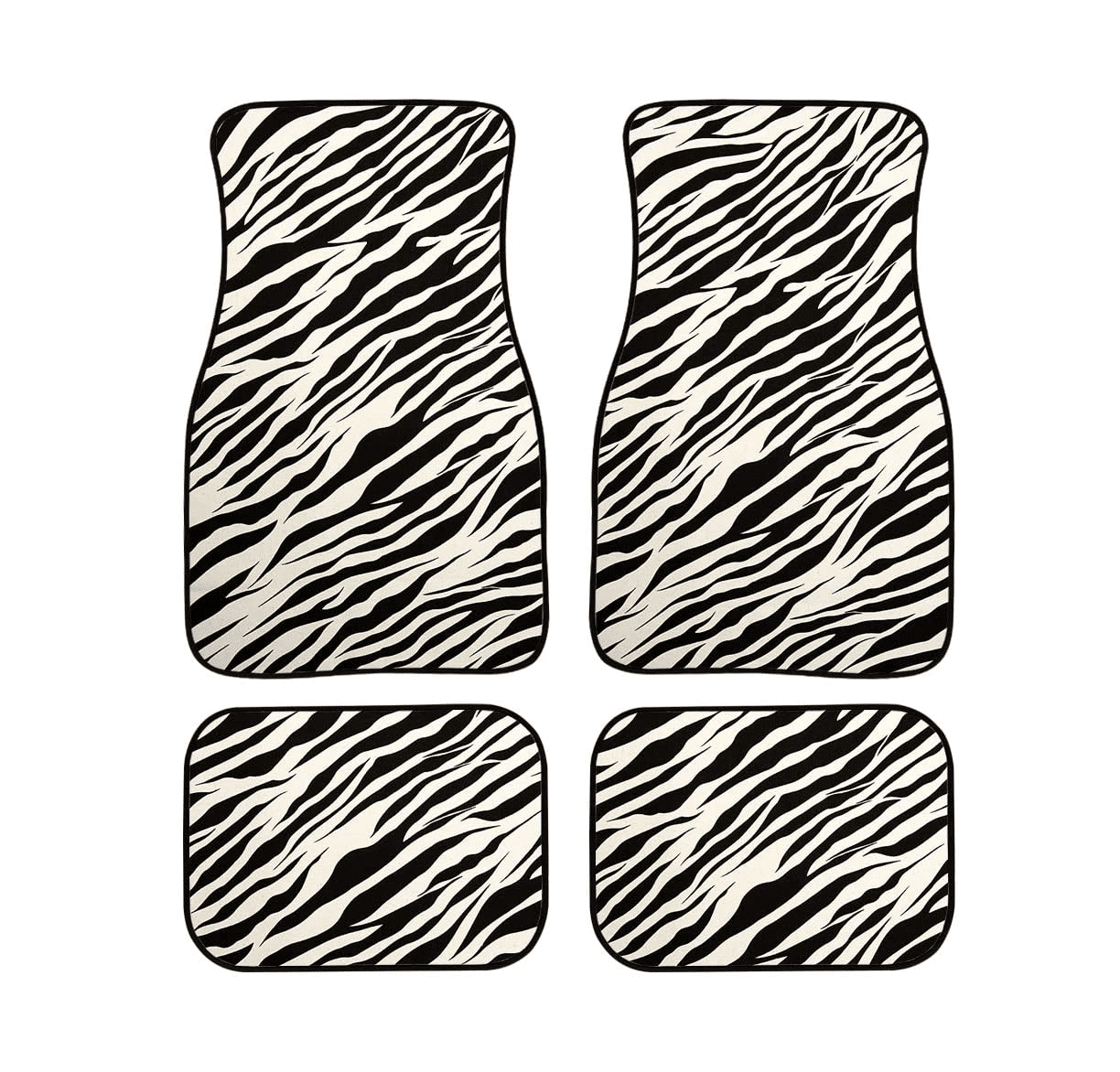 Zebra Print Car Floor Mats (4 Pack)