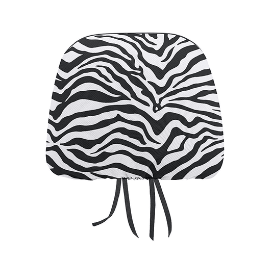 Zebra Print Car Headrest Cover Protector